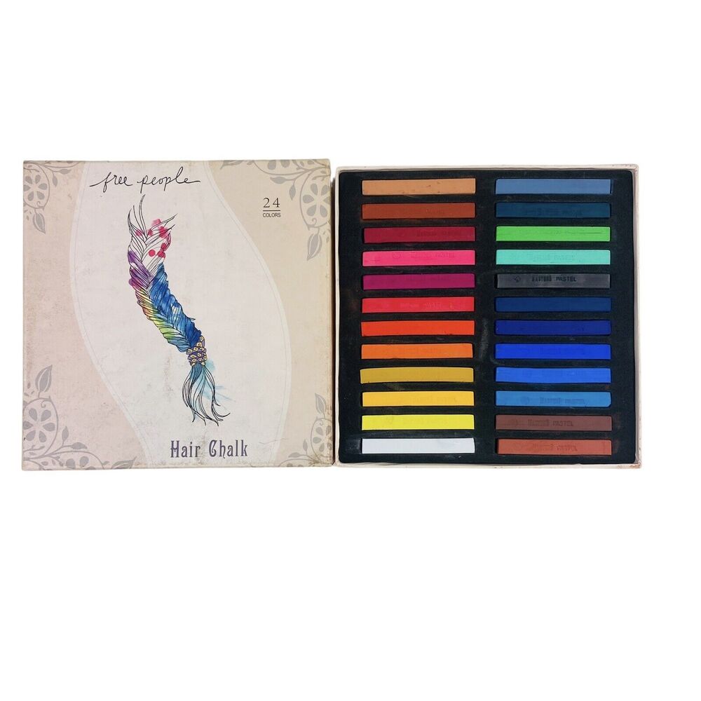 Free People Hair Chalk 24 Pastel Sticks Temporary Color NEW Apply Wet / Dry RARE